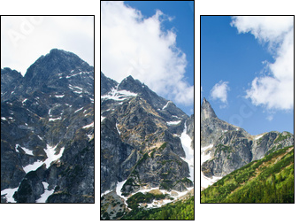 Polish Tatra mountains Morskie Oko lake  - Obraz trzyczęściowy, Tryptyk