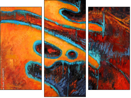 Abstract Oil Painting  - Obraz trzyczęściowy, Tryptyk