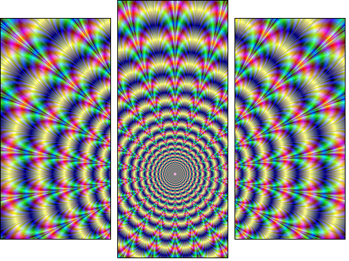 Psychedelic Pulse  - Obraz trzyczęściowy, Tryptyk