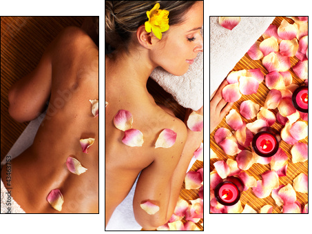Young woman in Spa massage salon.  - Obraz trzyczęściowy, Tryptyk