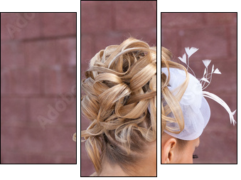 Back view of elegant wedding  - Obraz trzyczęściowy, Tryptyk