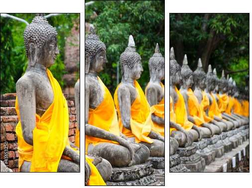 Buddha  - Obraz trzyczęściowy, Tryptyk