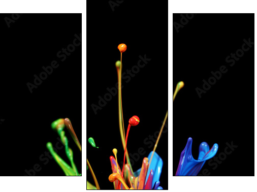 Paint splash  - Obraz trzyczęściowy, Tryptyk