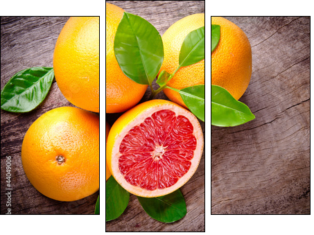 Świeżość grapefruitu  - Obraz trzyczęściowy, Tryptyk