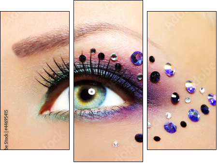 Beautiful Eye Makeup  - Obraz trzyczęściowy, Tryptyk