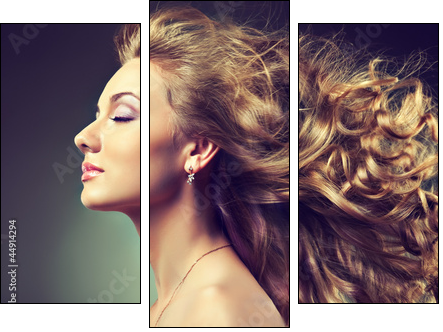 wavy hair  - Obraz trzyczęściowy, Tryptyk