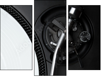Professional turntable for a DJ  - Obraz trzyczęściowy, Tryptyk