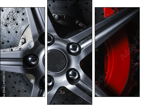 Super car disc-brake  - Obraz trzyczęściowy, Tryptyk