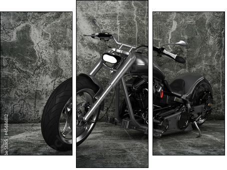 Custom Motorbike  - Obraz trzyczęściowy, Tryptyk