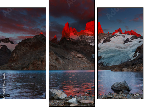 Mount Fitz Roy, Patagonia, Argentina  - Obraz trzyczęściowy, Tryptyk