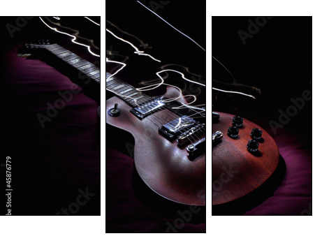 Smouldering guitar  - Obraz trzyczęściowy, Tryptyk