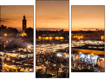 Marrakesch, Djemaa el Fna, Marokko  - Obraz trzyczęściowy, Tryptyk
