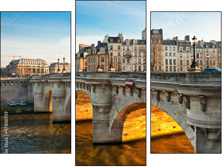 Pont neuf, Ile de la Cite, Paris - France  - Obraz trzyczęściowy, Tryptyk