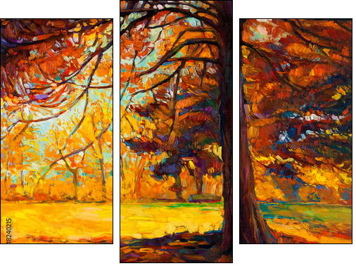 Autumn tree  - Obraz trzyczęściowy, Tryptyk