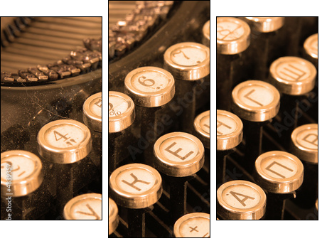 Zabytkowa maszyna do pisania – zbliżenie
 - Obraz trzyczęściowy, Tryptyk