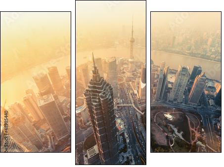 Shanghai skyline  - Obraz trzyczęściowy, Tryptyk