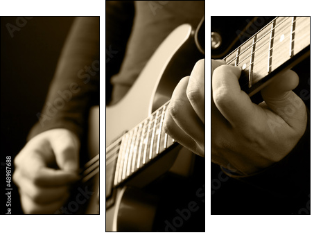 guitarist hands  - Obraz trzyczęściowy, Tryptyk