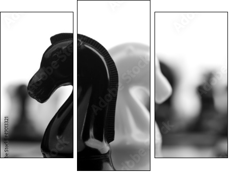 black and white knights  - Obraz trzyczęściowy, Tryptyk