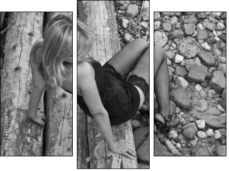 Lonely sexy woman  - Obraz trzyczęściowy, Tryptyk