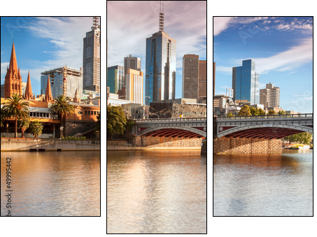 Melbourne skyline from Southbank  - Obraz trzyczęściowy, Tryptyk