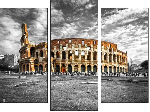The Majestic Coliseum, Rome, Italy.  - Obraz trzyczęściowy, Tryptyk