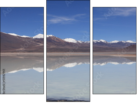 Laguna Verde Bolivien  - Obraz trzyczęściowy, Tryptyk