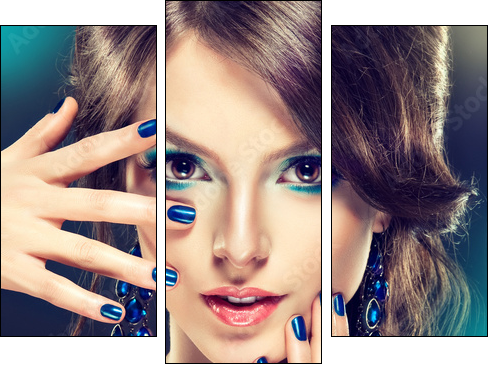 Fashion  Girl Portrait  - Obraz trzyczęściowy, Tryptyk