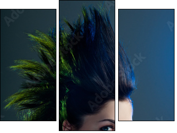 Beautiful woman with fashion hairstyle  - Obraz trzyczęściowy, Tryptyk
