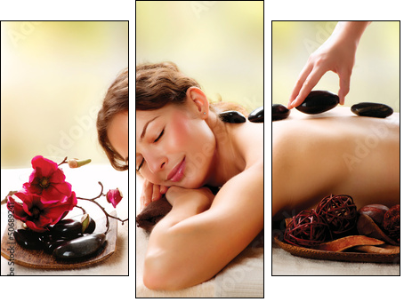 Spa Salon. Stone Massage. Dayspa  - Obraz trzyczęściowy, Tryptyk