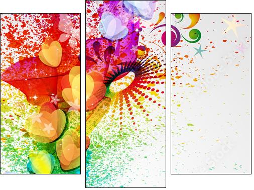 Floral design background.  - Obraz trzyczęściowy, Tryptyk