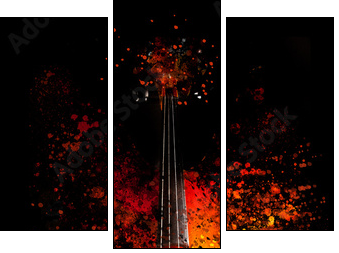 Violin is exploding - dispersion effect -  - Obraz trzyczęściowy, Tryptyk