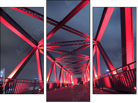 Steel bridge close-up  - Obraz trzyczęściowy, Tryptyk