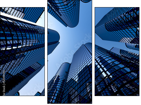 Reflective skyscrapers, business office buildings.  - Obraz trzyczęściowy, Tryptyk
