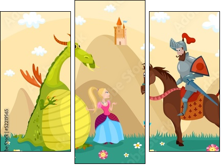 dragon  - Obraz trzyczęściowy, Tryptyk