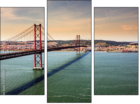 Bridge of 25th of April, Lisbon - Obraz trzyczęściowy, Tryptyk