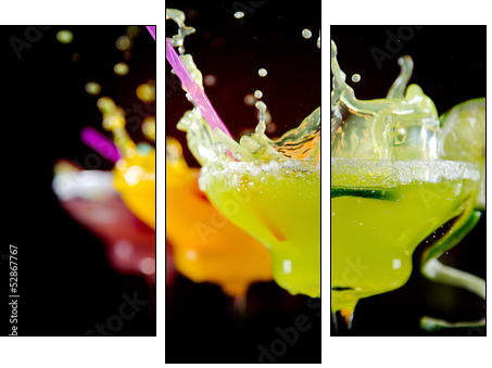 Fruit cocktails  - Obraz trzyczęściowy, Tryptyk