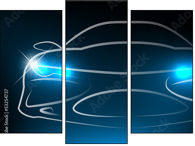 Silhouette of car. Vector illustration  - Obraz trzyczęściowy, Tryptyk