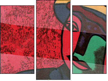 Visage à la Picasso. - Obraz trzyczęściowy, Tryptyk