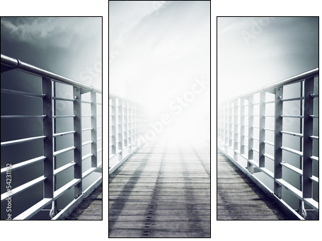Foggy Bridge  - Obraz trzyczęściowy, Tryptyk