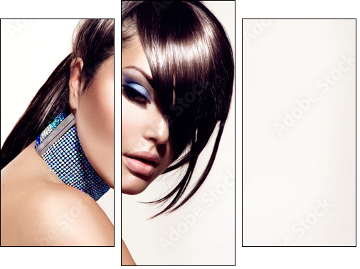 Fashion Beauty Girl. Gorgeous Woman Portrait  - Obraz trzyczęściowy, Tryptyk