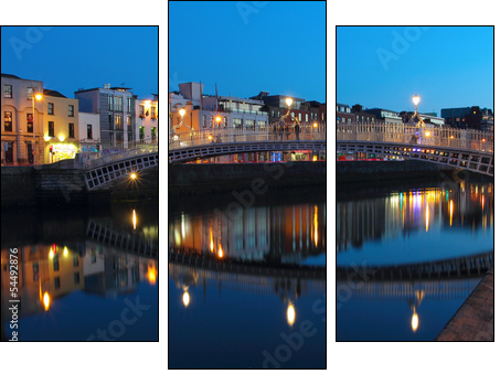 Dublin night scene  - Obraz trzyczęściowy, Tryptyk