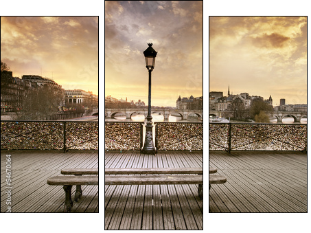 Pont des arts Paris  - Obraz trzyczęściowy, Tryptyk