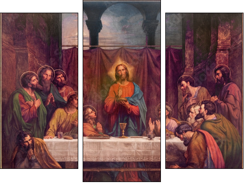 Vienna - Fresco of  Last suppe in Altlerchenfelder church  - Obraz trzyczęściowy, Tryptyk