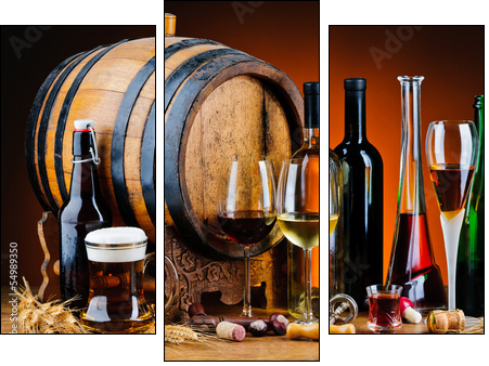 Alcoholic drinks  - Obraz trzyczęściowy, Tryptyk