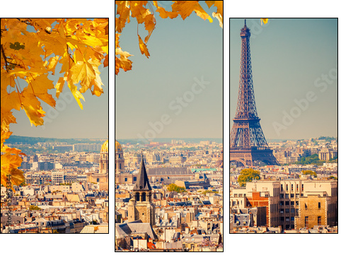 Eiffel Tower  - Obraz trzyczęściowy, Tryptyk