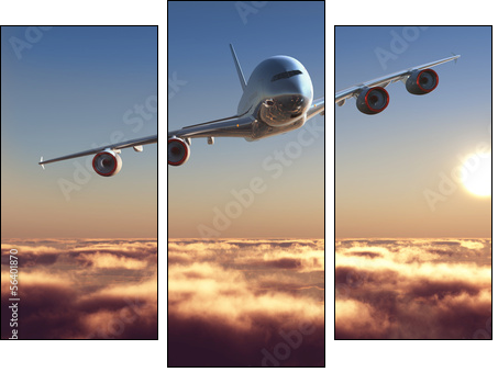 Passenger plane  - Obraz trzyczęściowy, Tryptyk