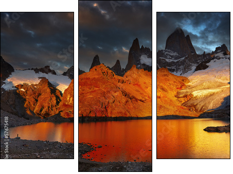 Mount Fitz Roy, Patagonia, Argentina  - Obraz trzyczęściowy, Tryptyk