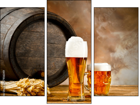 Beer still life  - Obraz trzyczęściowy, Tryptyk