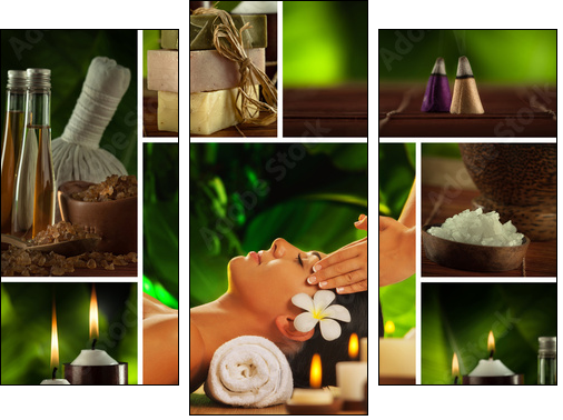 spa mix  - Obraz trzyczęściowy, Tryptyk