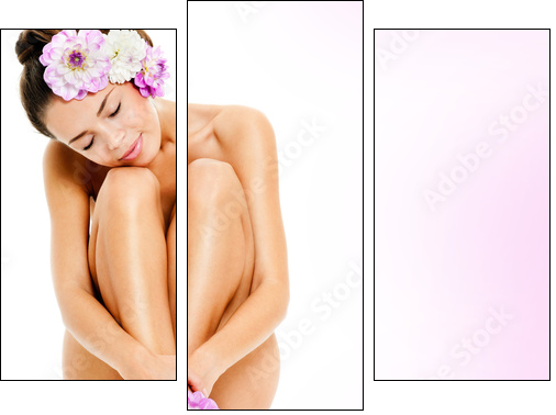 beautiful female figure. perfect skin.  - Obraz trzyczęściowy, Tryptyk